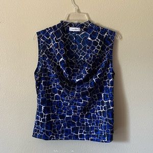 Calvin Klein Women’s Cowl Neck Blouse Blue size M